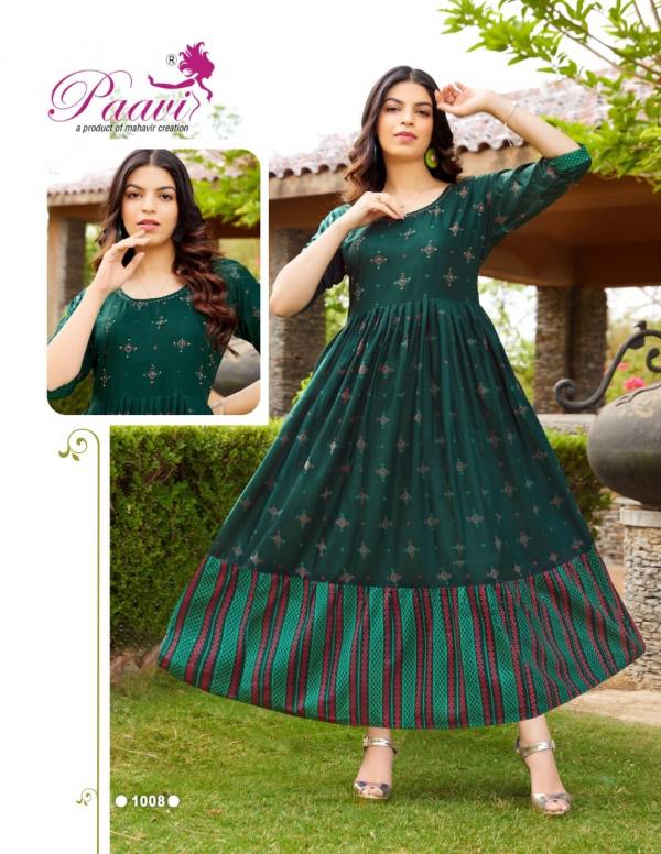 Paavi Aaradhya Rayon Exclusive Designer Long Anarkali Kurti Collection